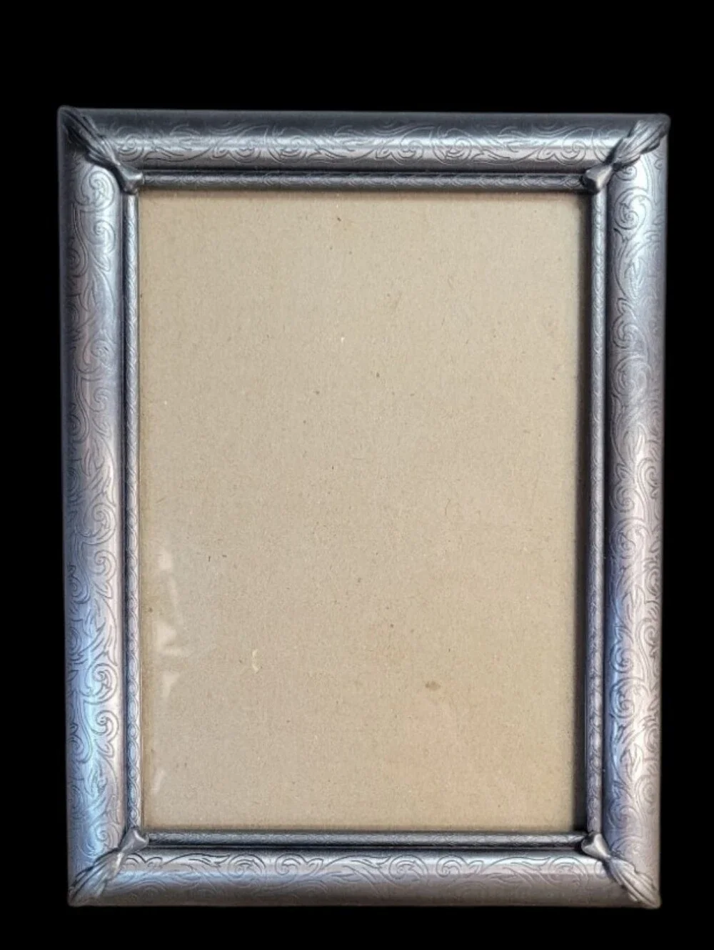 Ornate Silver Photo Frame - Decorative Metal Finish Vintage